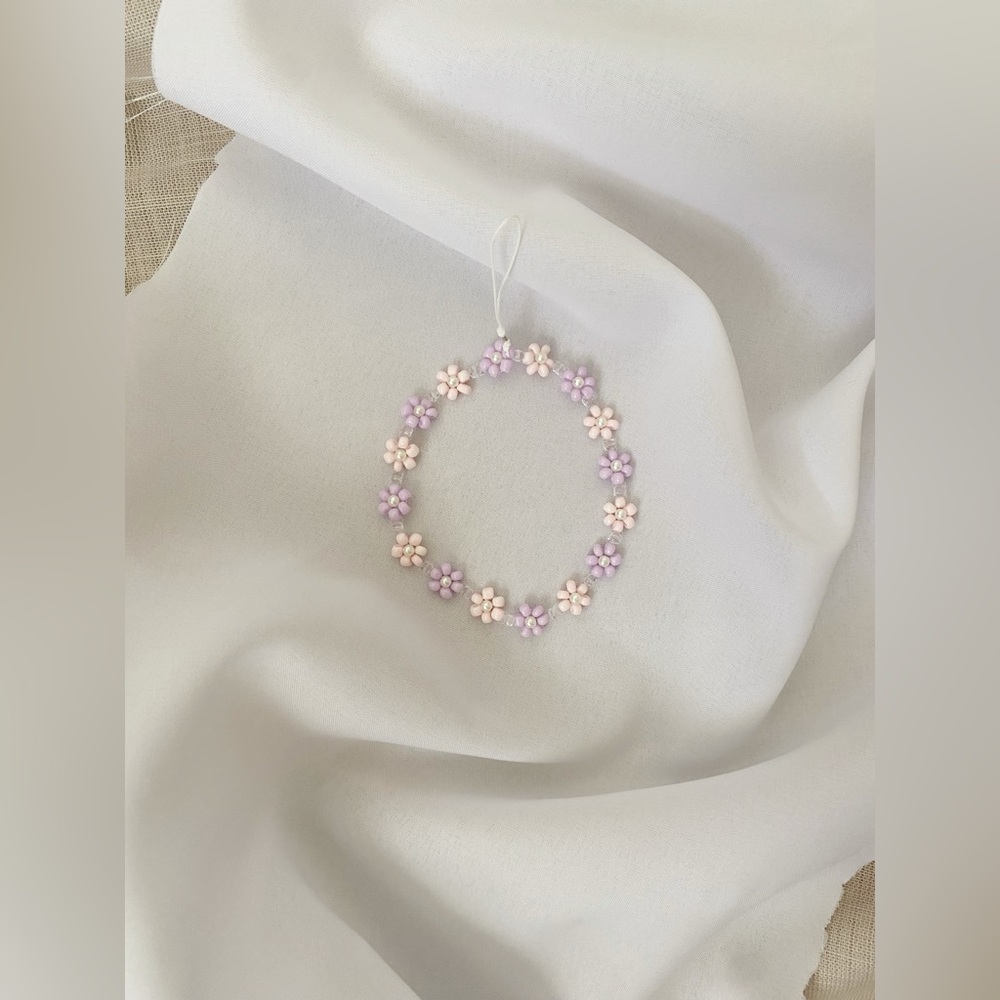 Custom Cute Flower Beaded Phone Charms W/strap